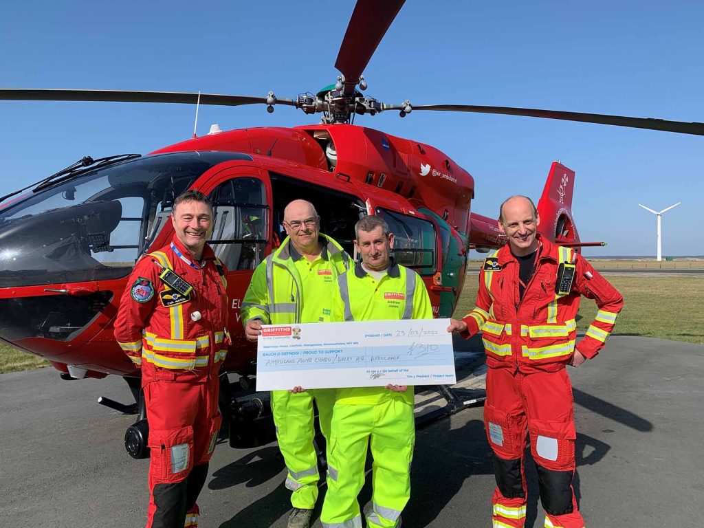 A55 Improvements Scheme provide donation to the Wales Air Ambulance
